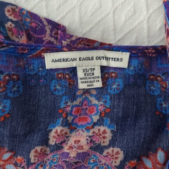 Vintage AEO Boho Bell Sleeved Romper Playsuit Short- XS - Picture 6 of 15